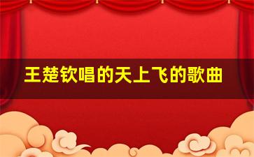 王楚钦唱的天上飞的歌曲