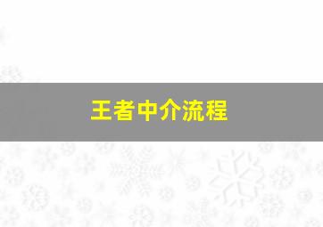 王者中介流程