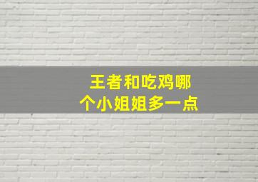 王者和吃鸡哪个小姐姐多一点