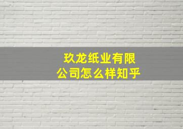 玖龙纸业有限公司怎么样知乎