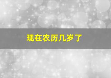 现在农历几岁了