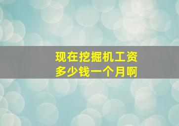 现在挖掘机工资多少钱一个月啊