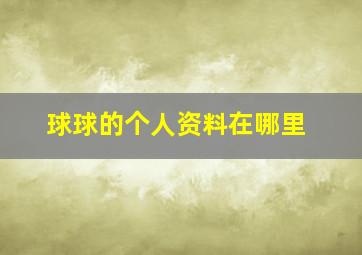 球球的个人资料在哪里