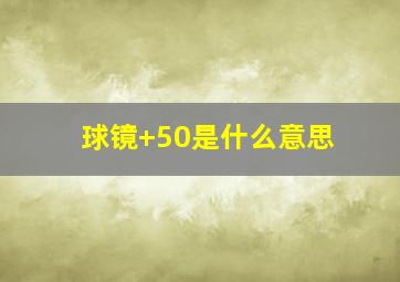 球镜+50是什么意思