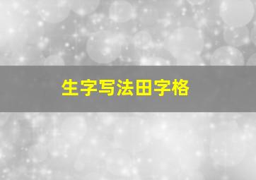 生字写法田字格