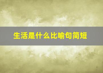 生活是什么比喻句简短