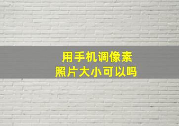 用手机调像素照片大小可以吗