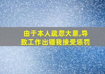 由于本人疏忽大意,导致工作出错我接受惩罚