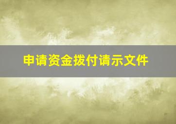 申请资金拨付请示文件