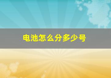 电池怎么分多少号