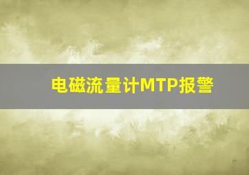 电磁流量计MTP报警