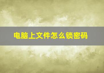 电脑上文件怎么锁密码