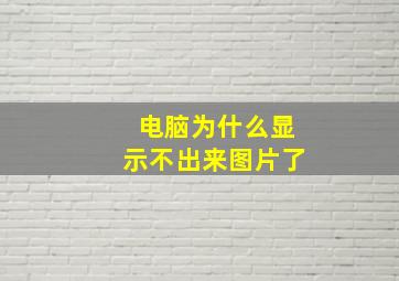 电脑为什么显示不出来图片了