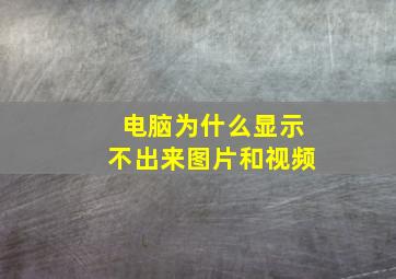 电脑为什么显示不出来图片和视频