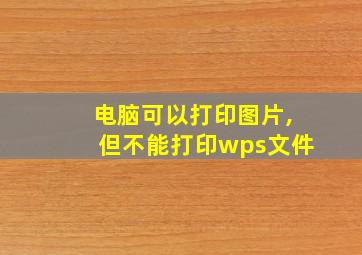 电脑可以打印图片,但不能打印wps文件