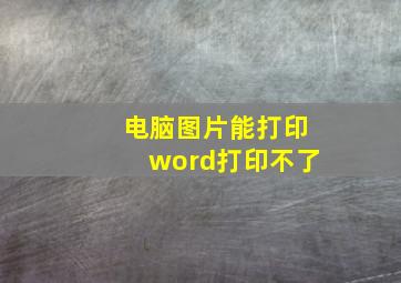 电脑图片能打印word打印不了