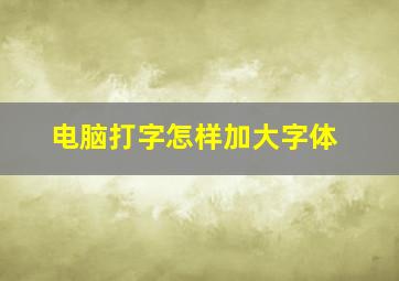 电脑打字怎样加大字体