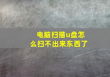 电脑扫描u盘怎么扫不出来东西了