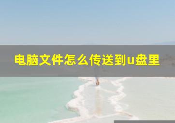 电脑文件怎么传送到u盘里