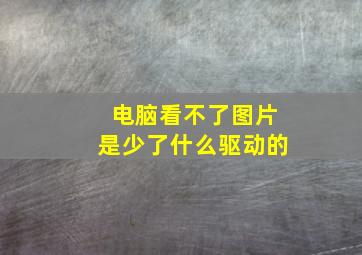 电脑看不了图片是少了什么驱动的