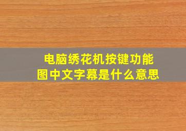 电脑绣花机按键功能图中文字幕是什么意思