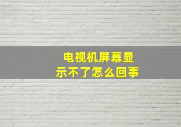 电视机屏幕显示不了怎么回事