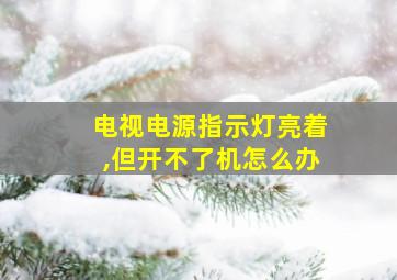 电视电源指示灯亮着,但开不了机怎么办