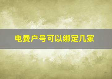 电费户号可以绑定几家