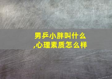 男乒小胖叫什么,心理素质怎么样