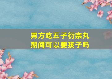 男方吃五子衍宗丸期间可以要孩子吗