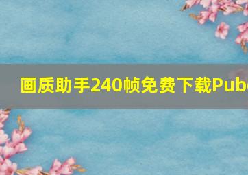 画质助手240帧免费下载Pubg