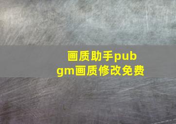 画质助手pubgm画质修改免费