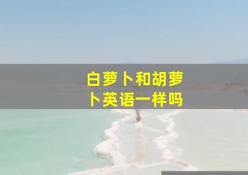 白萝卜和胡萝卜英语一样吗