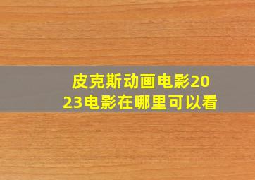 皮克斯动画电影2023电影在哪里可以看