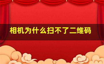 相机为什么扫不了二维码