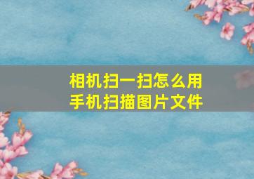 相机扫一扫怎么用手机扫描图片文件