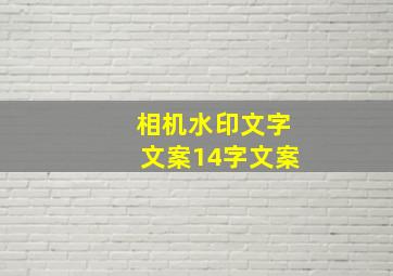 相机水印文字文案14字文案