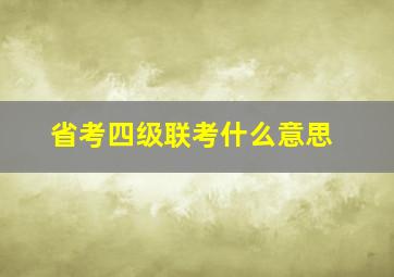 省考四级联考什么意思