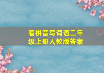 看拼音写词语二年级上册人教版答案