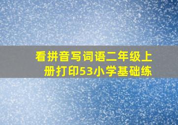 看拼音写词语二年级上册打印53小学基础练