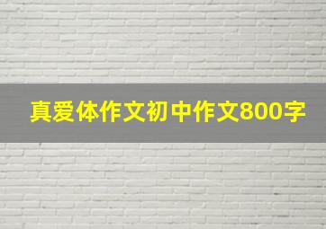 真爱体作文初中作文800字