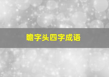 瞻字头四字成语