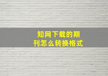 知网下载的期刊怎么转换格式