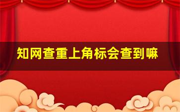 知网查重上角标会查到嘛