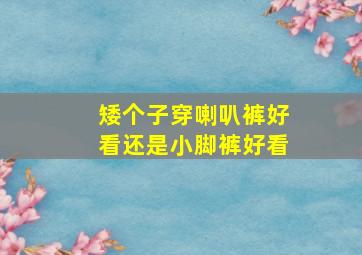 矮个子穿喇叭裤好看还是小脚裤好看