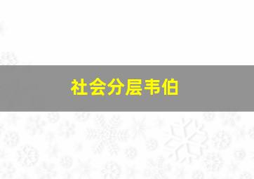 社会分层韦伯