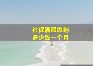 社保满额缴纳多少钱一个月