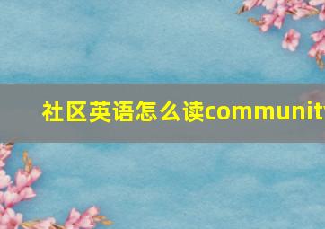 社区英语怎么读community