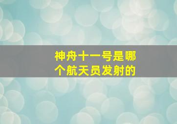 神舟十一号是哪个航天员发射的