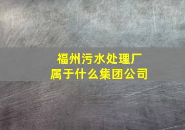 福州污水处理厂属于什么集团公司